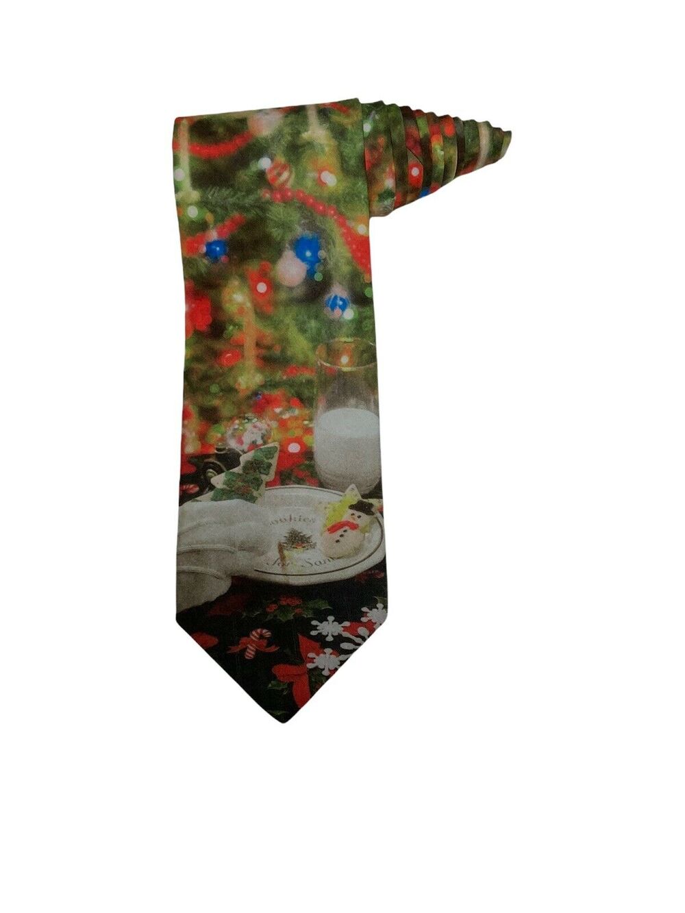 Yule-Tied Ralph Marlin Christmas Tree Photographic Cookies Santa Novelty Necktie